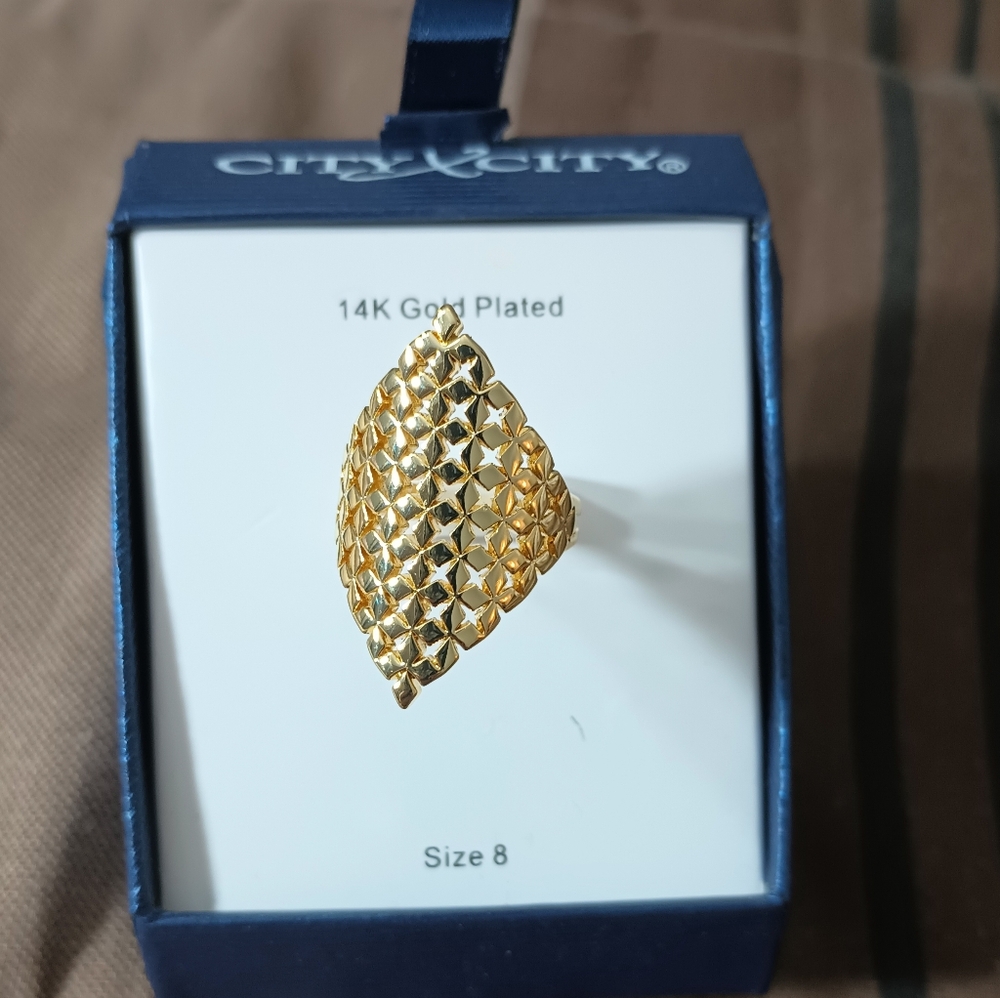 City By City 14K Gold Plated Women's Ring Size 8